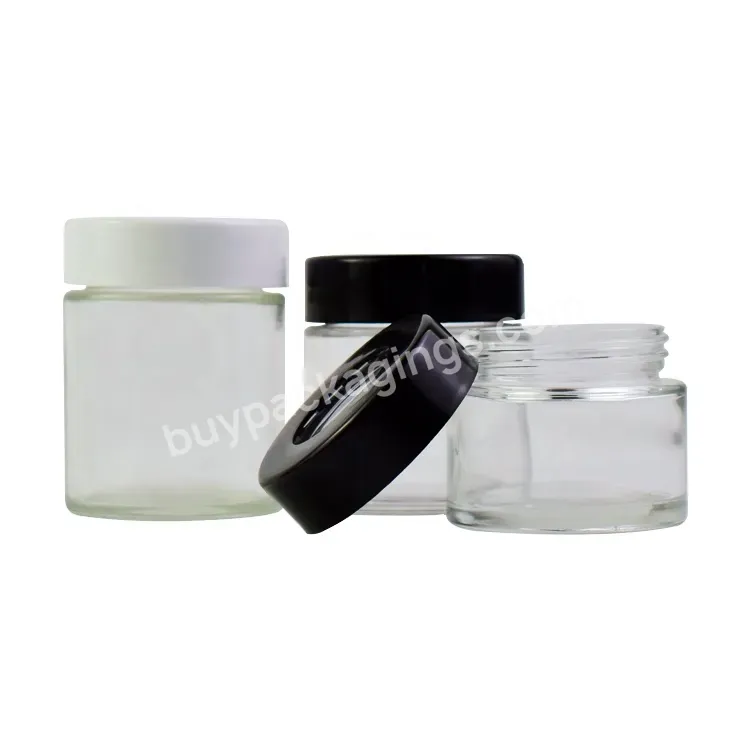 Glass Jar Supplier Wholesale Child Resistant Smell Proof Glass Jars With Magnifying Glass Lid