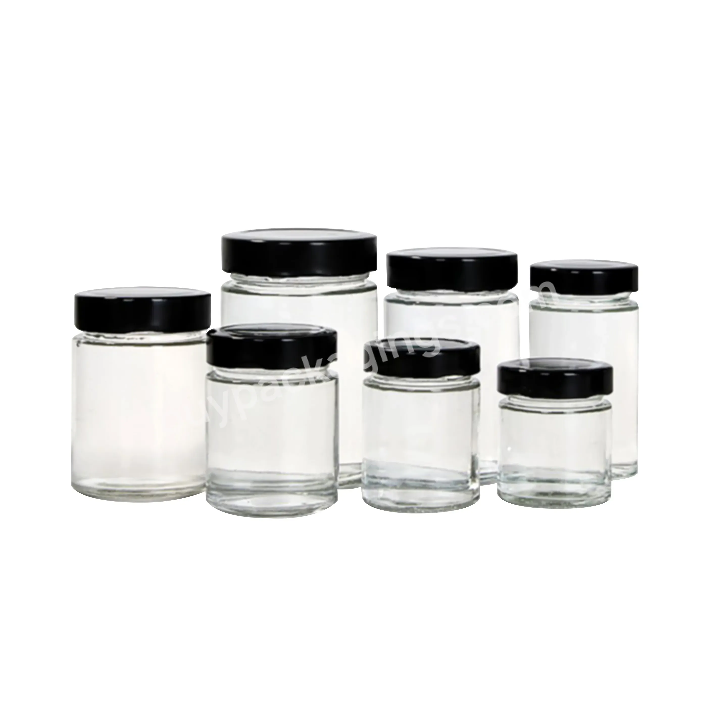 Glass Jars Food Grade Jam Bottle Glass Jar Straight Sided Clear Glass Candle Jar With Lid