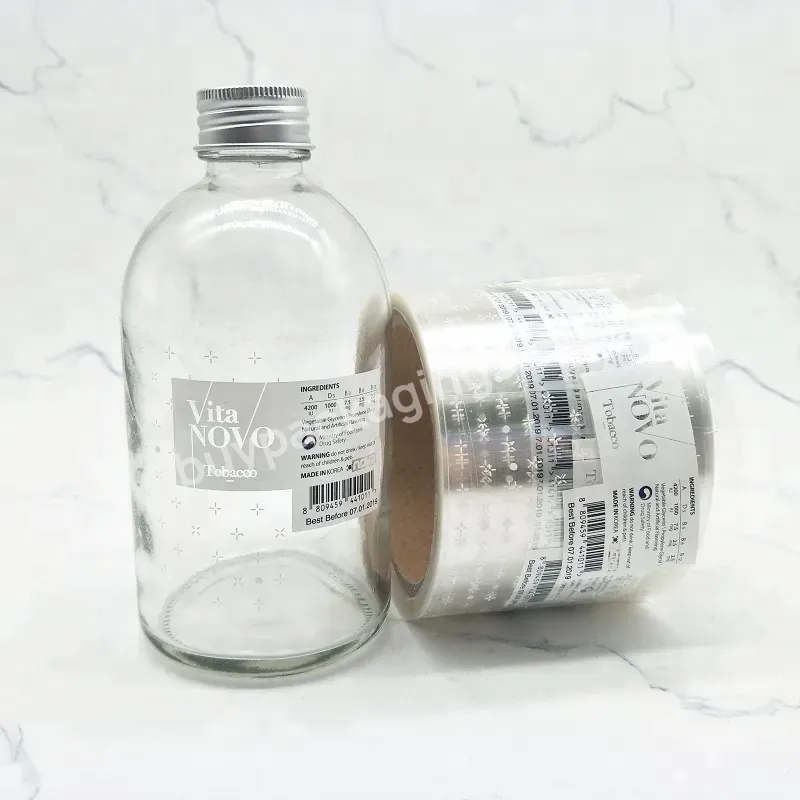 Glass Jars Packaging Plastic Vinyl Transparent Jar Sticker Label