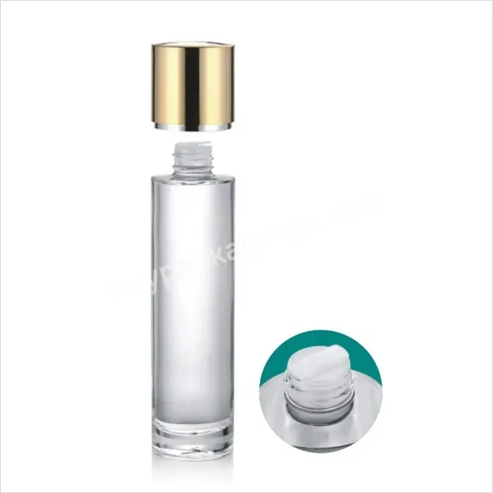 Glass Lotion Pump Bottle For Skin Care Toner Bottle With Aluminium Pump And Cap Cosmetic Jar Set 40/50/100/120ml