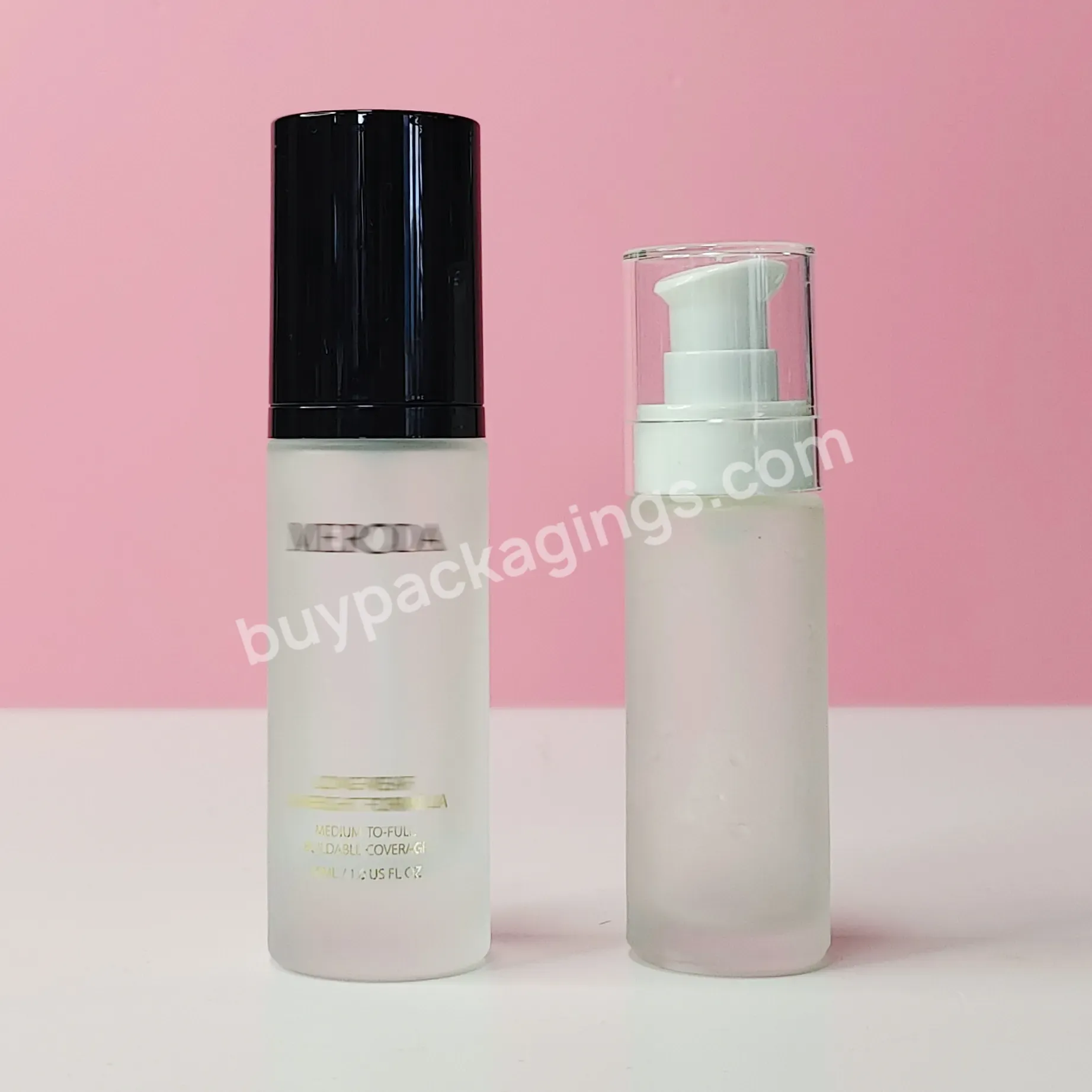 Glass Lotion Pump Round Glass Bottle 15ml 20ml 30ml 40ml Sunscreen Packaging Skincare Packaging