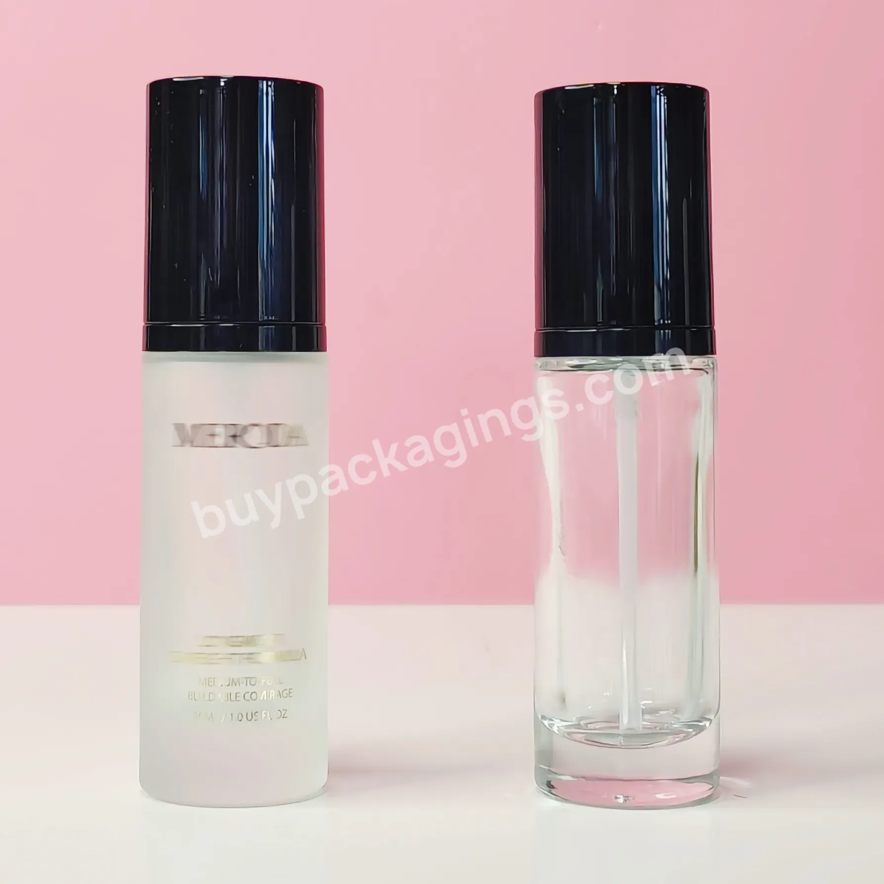 Glass Lotion Pump Round Glass Bottle 15ml 20ml 30ml 40ml Sunscreen Packaging Skincare Packaging