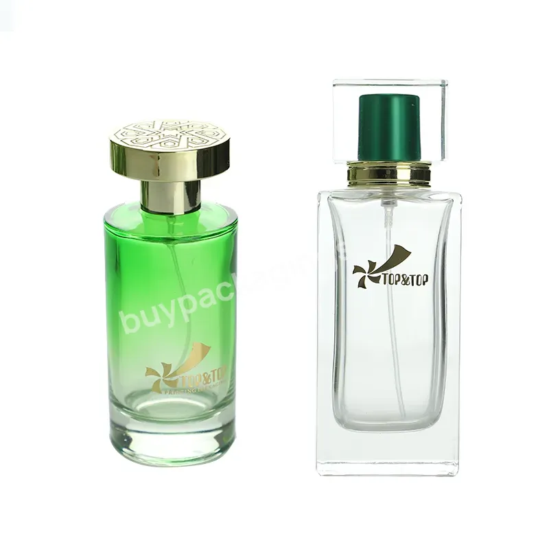 Glass Packing Manufacture Unique Refillable Spray Bouteille En Verre 30ml 50ml Bottle Green Bulk Luxury Empty Glass Perfume