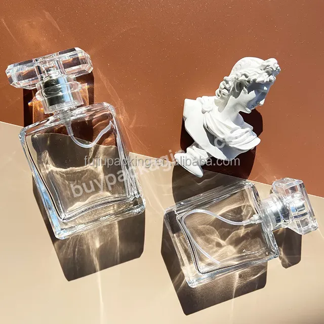 Glass Perfume Bottle 20ml 30ml 50ml Empty Square Perfume Bottles Aluminum Cap Perfume Bottle