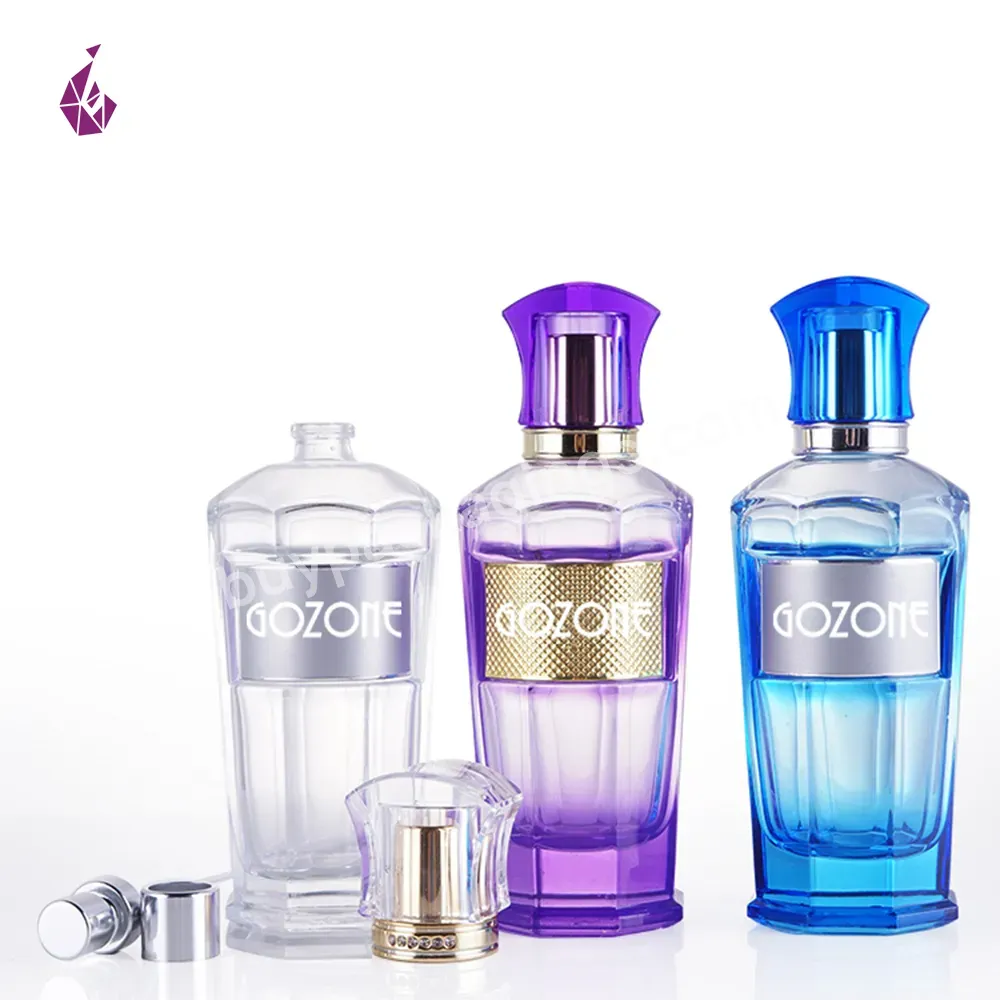 Glass Perfume Bottle Spray 100 Ml Blue Clear Customised Sale Empty Spray Perfume Bottles