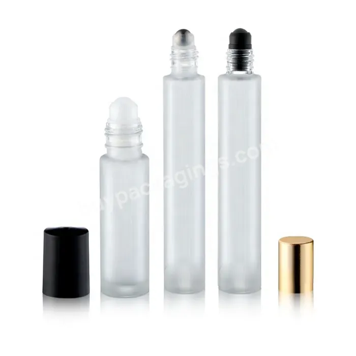 Glass Roll On Perfume Bottle Cosmetic Frosted Bottle Perfume Oil Roll On Glass Bottle With Roller Ball 10ml