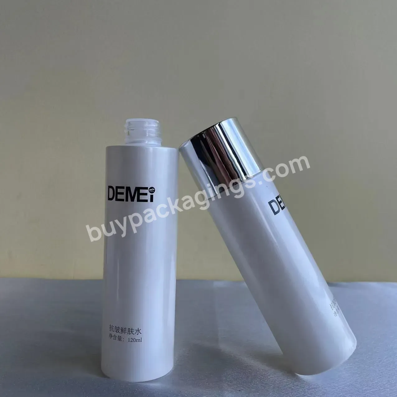 Glass Round Toner Bottle Cream Liquid Bottles 100ml 120ml Serum Screen Printing Cosmetic Packaging Personal Care