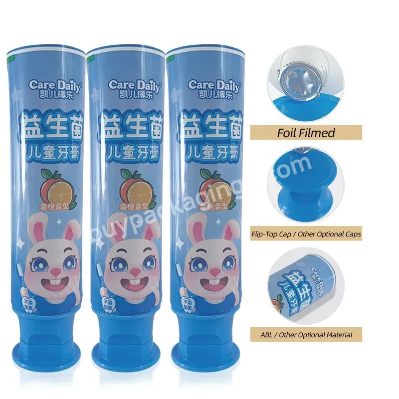 Glossy Blue Food Tube Packaging Care Daily Customized D25mm Empty Plastic Pe Toothpaste Tube With Flip Top Cap