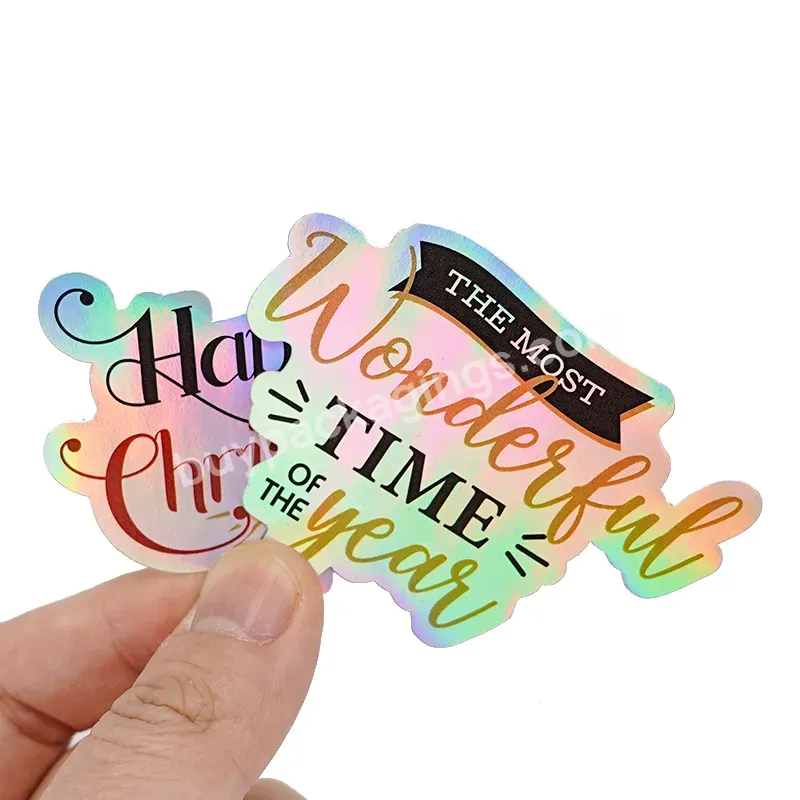 Glossy Die-cut Holographic Custom Printed Sticker Labels For Laptops