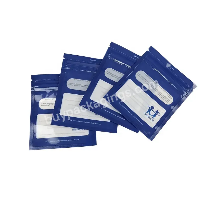 Glossy Finish Surface Plastic Pouch With Logo Printed And Resealable Sachet For Teeth Aligners Packing / Dental Hygiene Bag