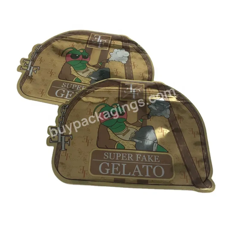 Glossy Holographic 3.5g Mylar Bags Smell Proof Digital Printing 500pcs Moq For Custom Ziplock Bags Die Cut Mylar Bags