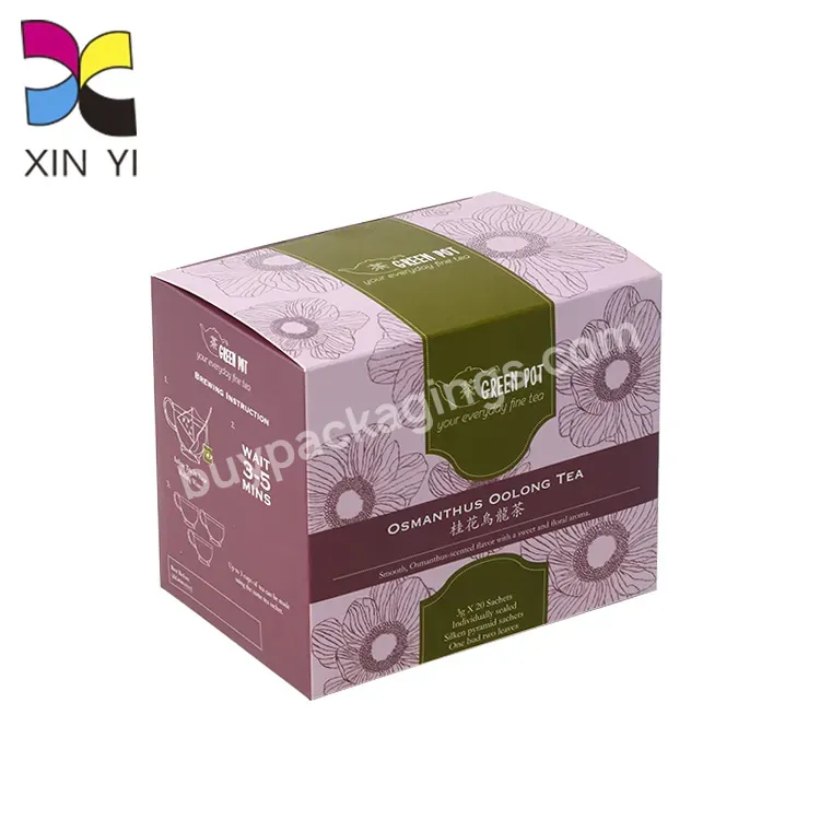 Glossy Uv Logo Custom Paper Boxes Package Tea Bags Paper Packaging Box