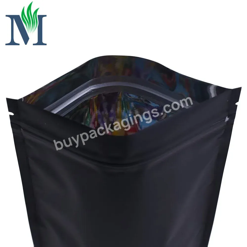 Glossy/matte Black Package Stand Up Pouch Aluminum Foil Packaging Ziplock Bag Mylar Storage Food Bags With Logo