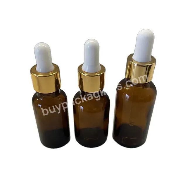 Gold Aluminum Dropper Cap For Amber Essential Oi Glass Bottle