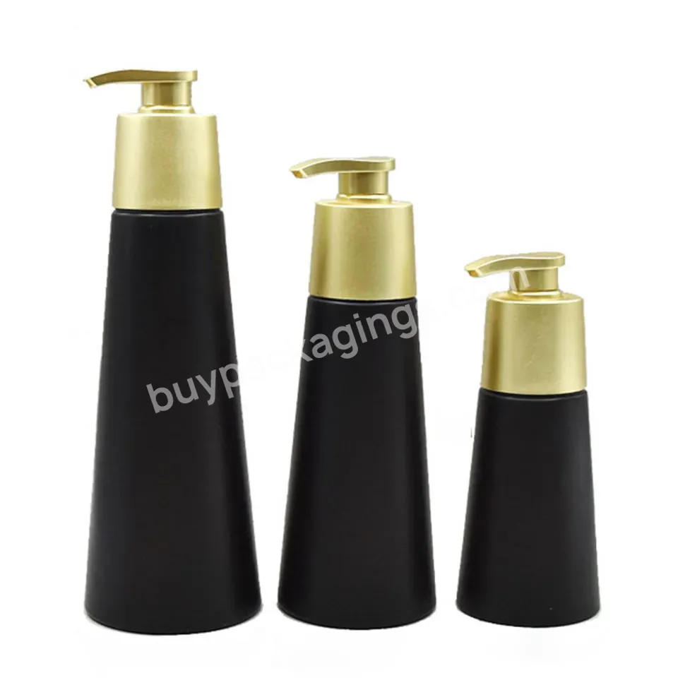 Gold Black Color Custom Logo 300ml 500ml 700ml Pet Lotion Container Shampoo Bottle With Lotion Pump