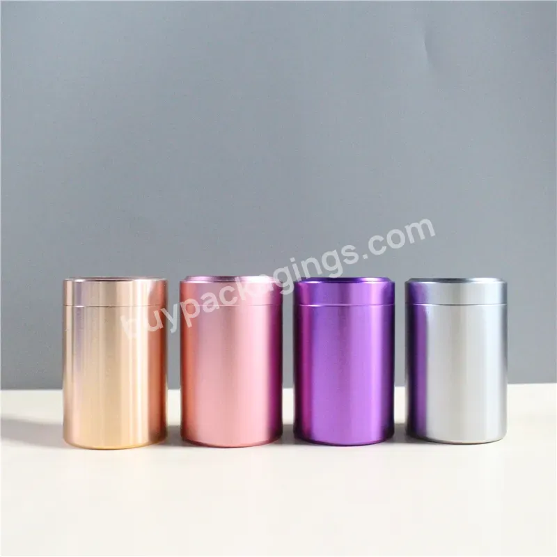 Gold Black Silver Round Small Size Metal Tea Tin Packaging Tin Box Can For Dry Flower Storage Aluminum Can