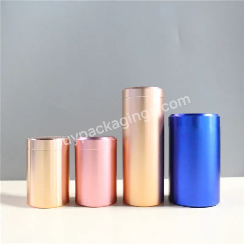 Gold Black Silver Round Small Size Metal Tea Tin Packaging Tin Box Can For Dry Flower Storage Aluminum Can