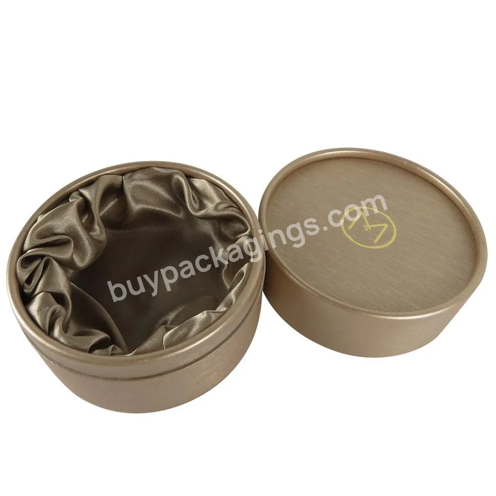 Gold foil custom printed logo luxury paper tube packaging box foam inserts for pear paper jewelry boxes