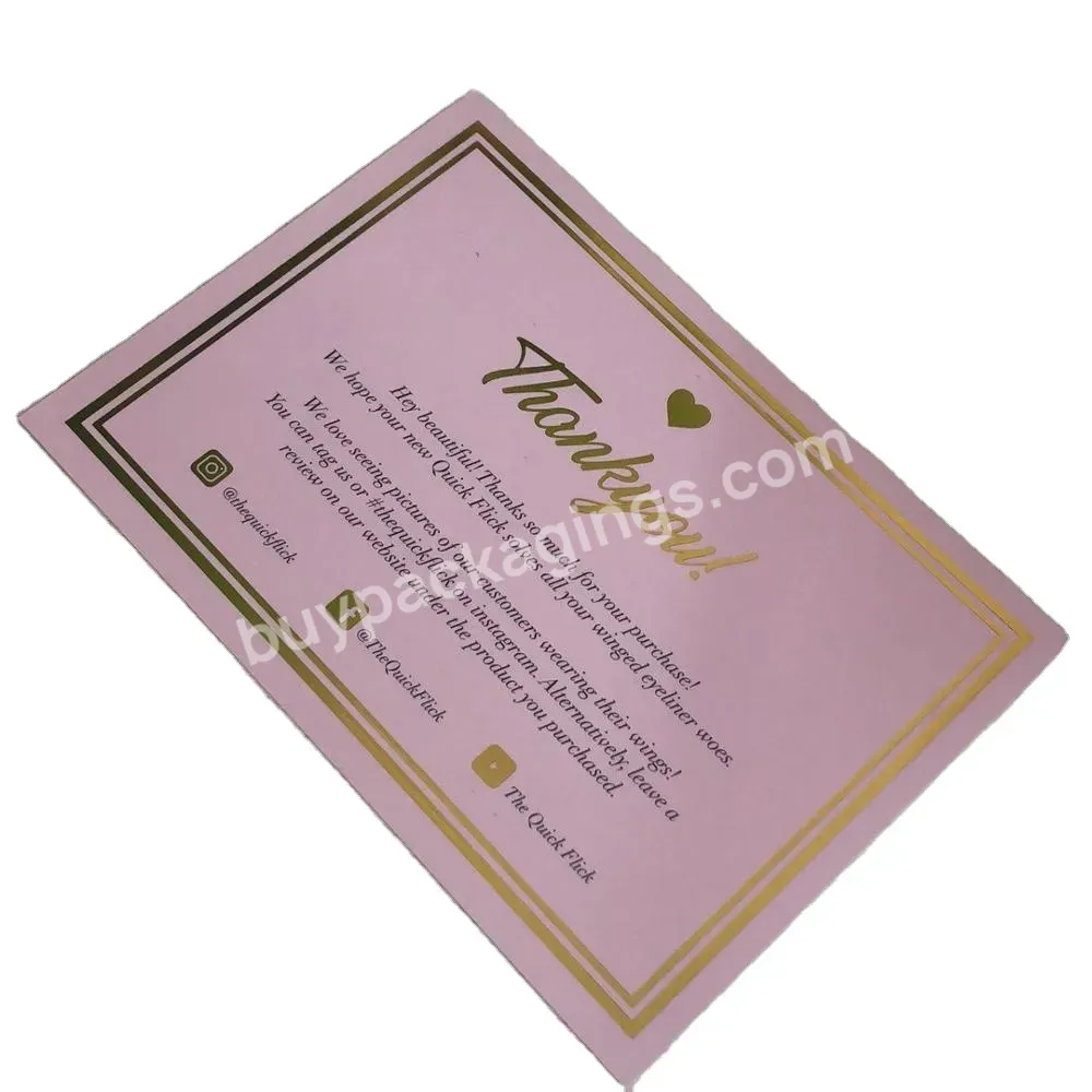 Gold Foil Shopping Card For Small Business Gift Thank You Cards With Logo