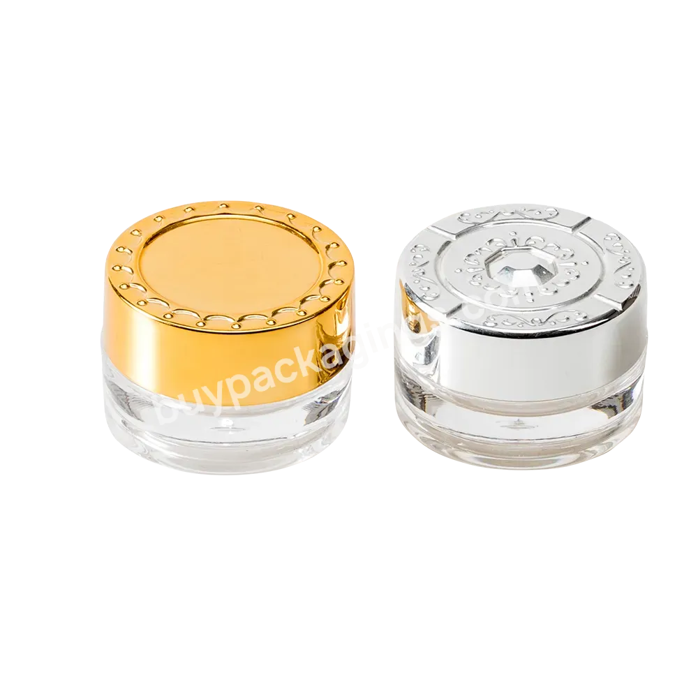 Gold Silver Multi-style Lid Transparent Plastic Acrylic Single Layer Cosmetic Packaging Container Cream Jar