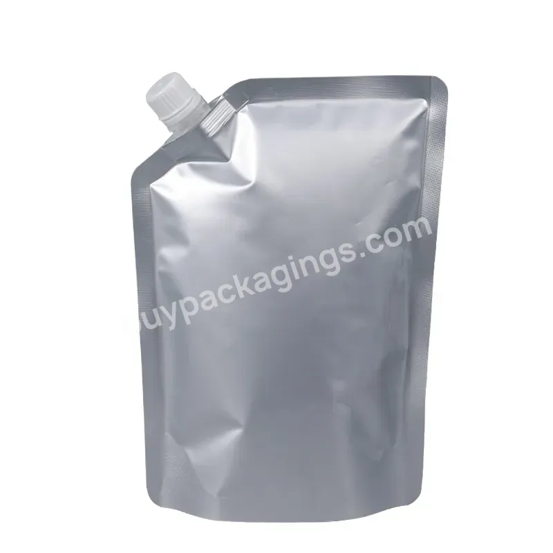 Golden Supplier Plastic Custom Logo 100ml 500ml 1 Litre Food Grade Stand Up Liquid Matte Black Bag Manual Fill Spout Pouch