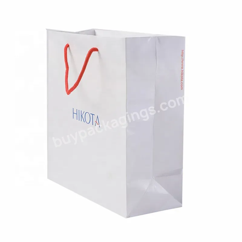 Good Customized High Quality Paper Shopping Packaging Art Paper Bag With Glossy Gold Logo And Rope Handle