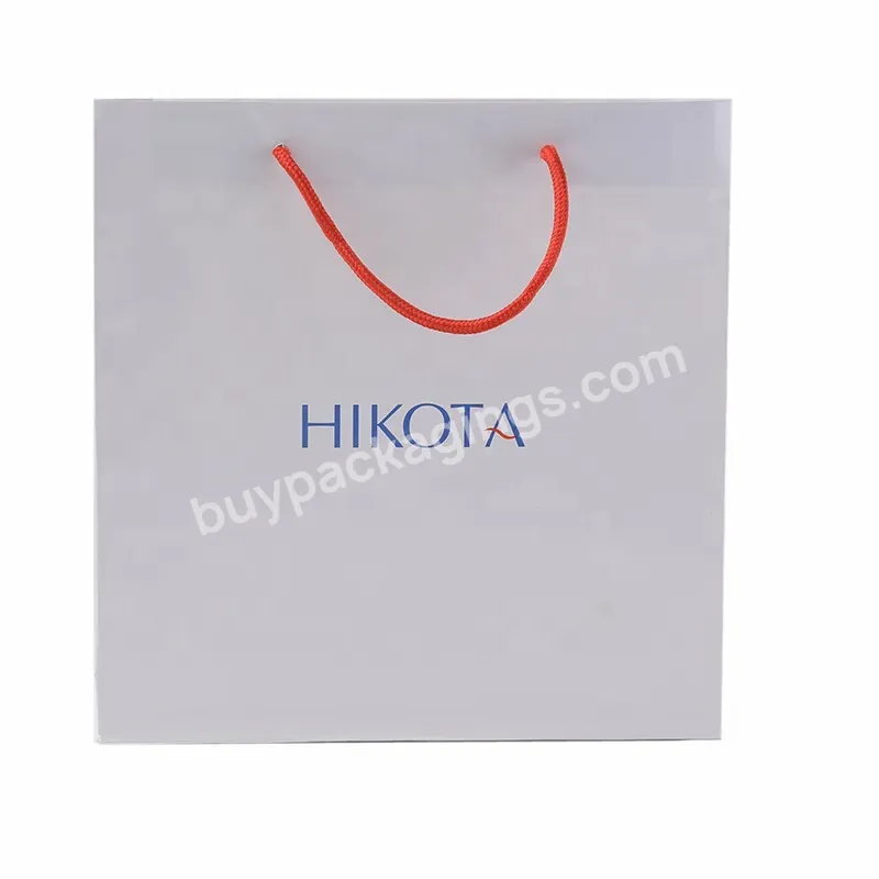 Good Customized High Quality Paper Shopping Packaging Art Paper Bag With Glossy Gold Logo And Rope Handle