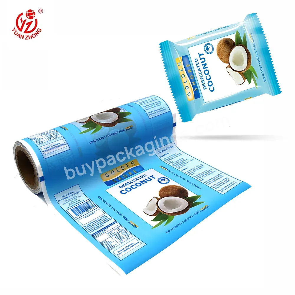 Good Factory Price Custom Printed Food Grade Plastic Wrap Packing Material Food Packaging Film Roll For Desiccated Coconut