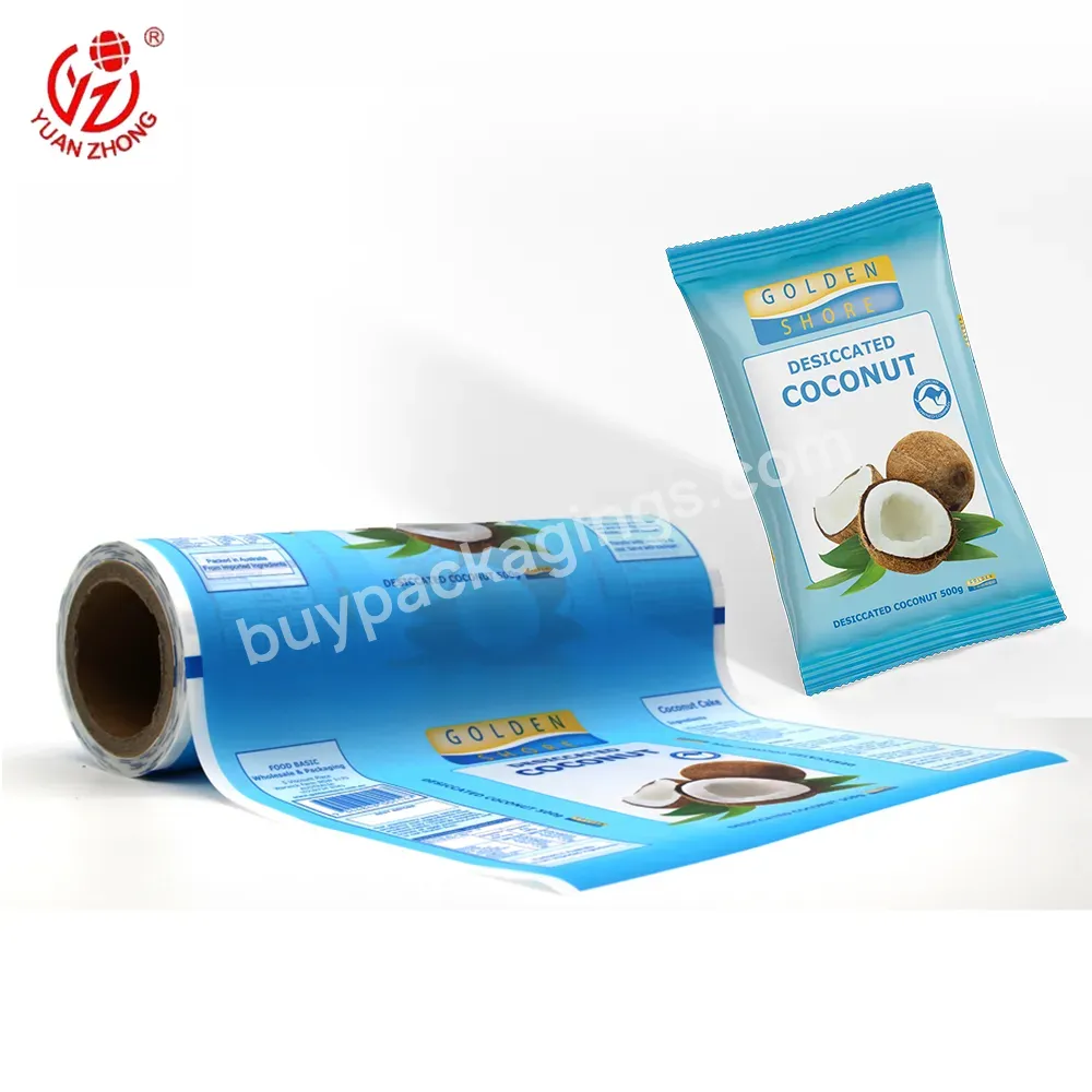 Good Factory Price Custom Printed Food Grade Plastic Wrap Packing Material Food Packaging Film Roll For Desiccated Coconut