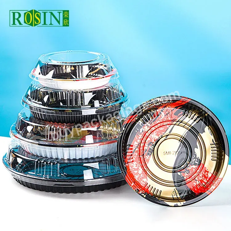 Good Looking Disposable Circular Plastic Sushi Food Container With Lid