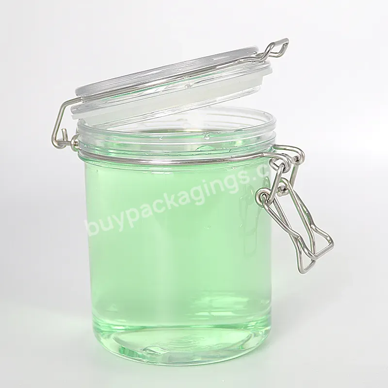 Good Price 500ml Pet Plastic Storage Jar With Flip Top Lid For Food Cookie Honey