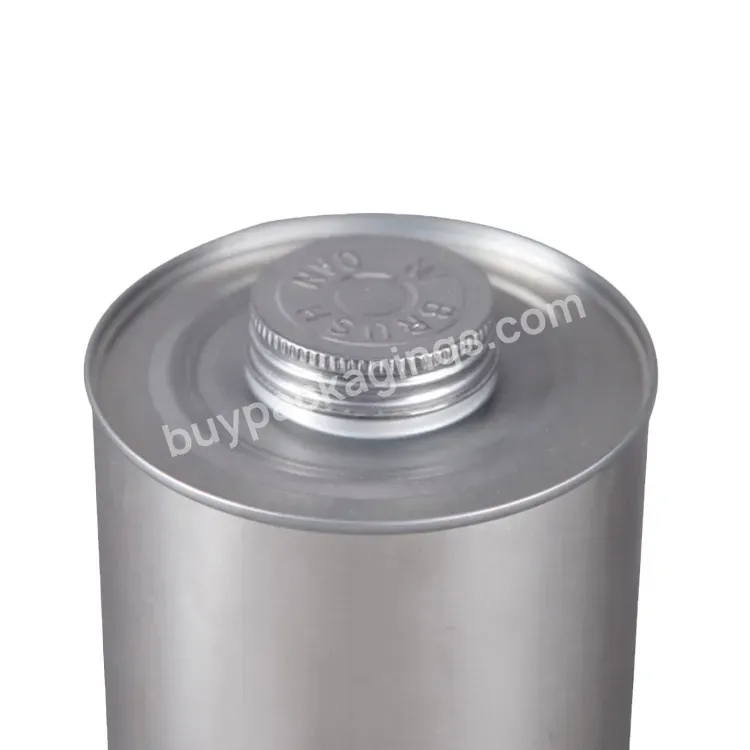 Good Quality Factory Directly 4oz 118ml Brush Top Pvc Glue Round Metal Tin Can