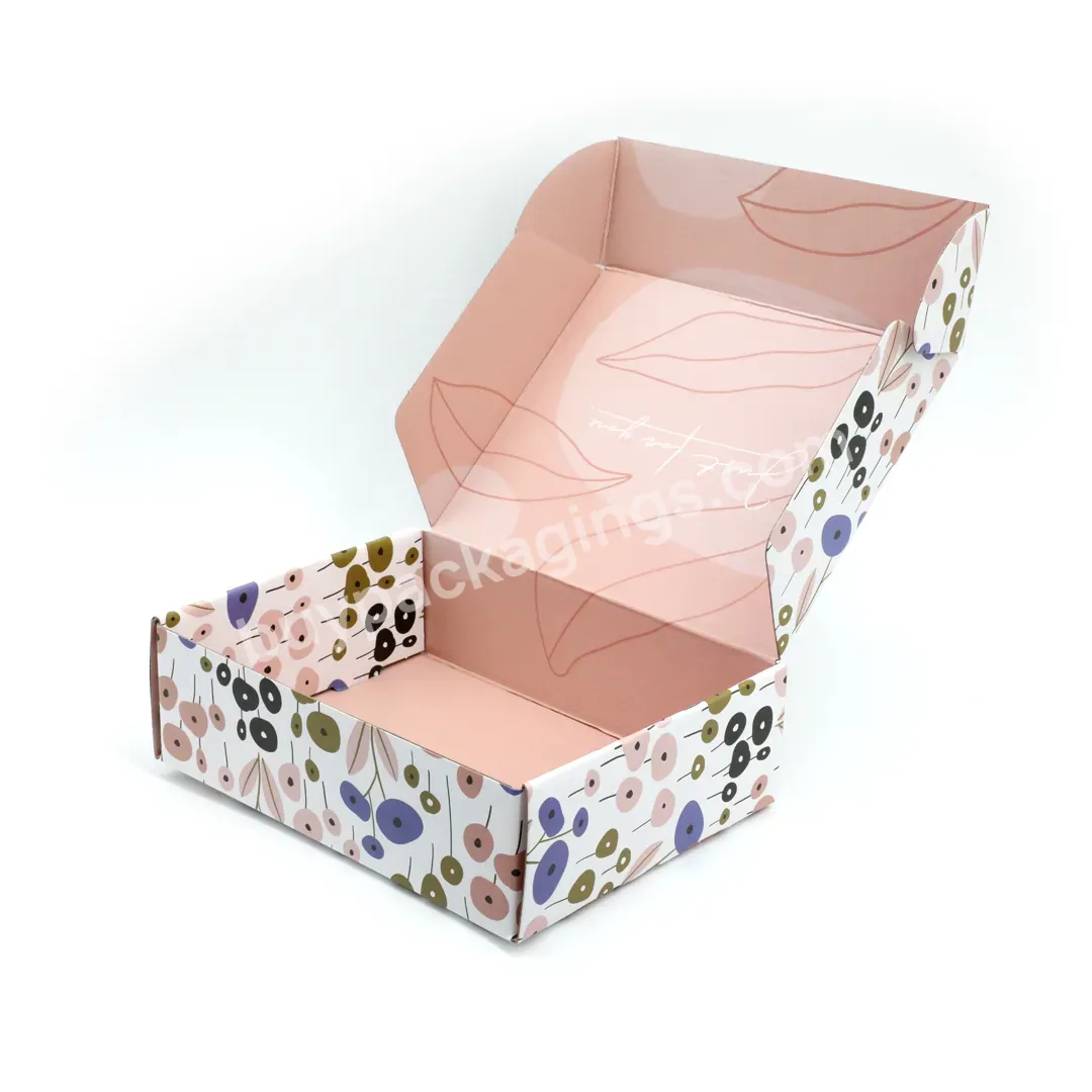 Good Quality Fancy Pink Luxury Clothing Cardboard Shipping Gift Packaging Boxes With Disposable Tape Seal