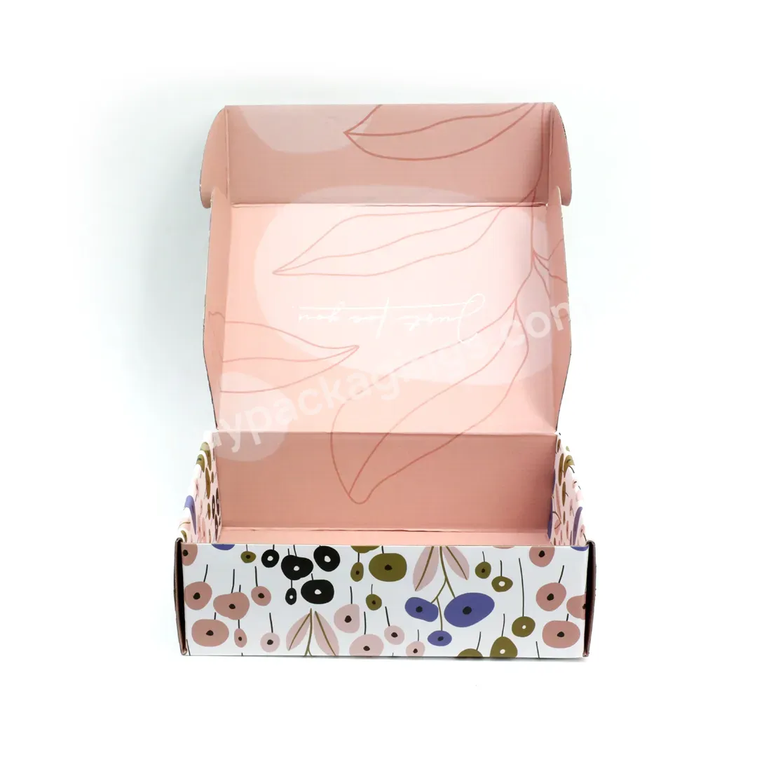 Good Quality Fancy Pink Luxury Clothing Cardboard Shipping Gift Packaging Boxes With Disposable Tape Seal