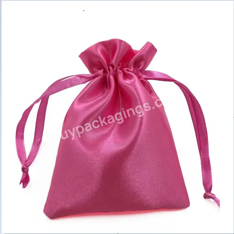 Good Quality Gift Pouch Satin Wedding-party Saree Wig Candy Jewelry Storage Packaging Drawstring Bag