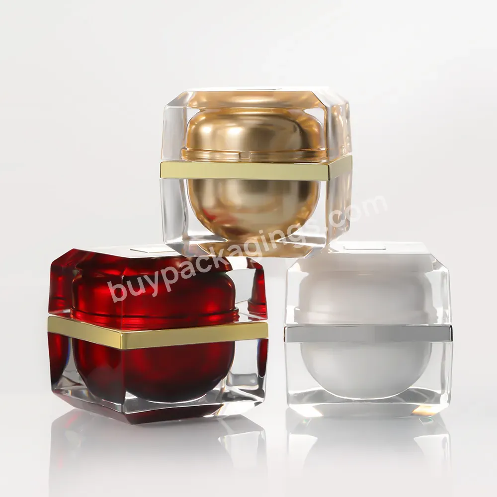 Good Quality New Luxury Cosmetic Packaging Acrylic Bottle Cream Square Jar