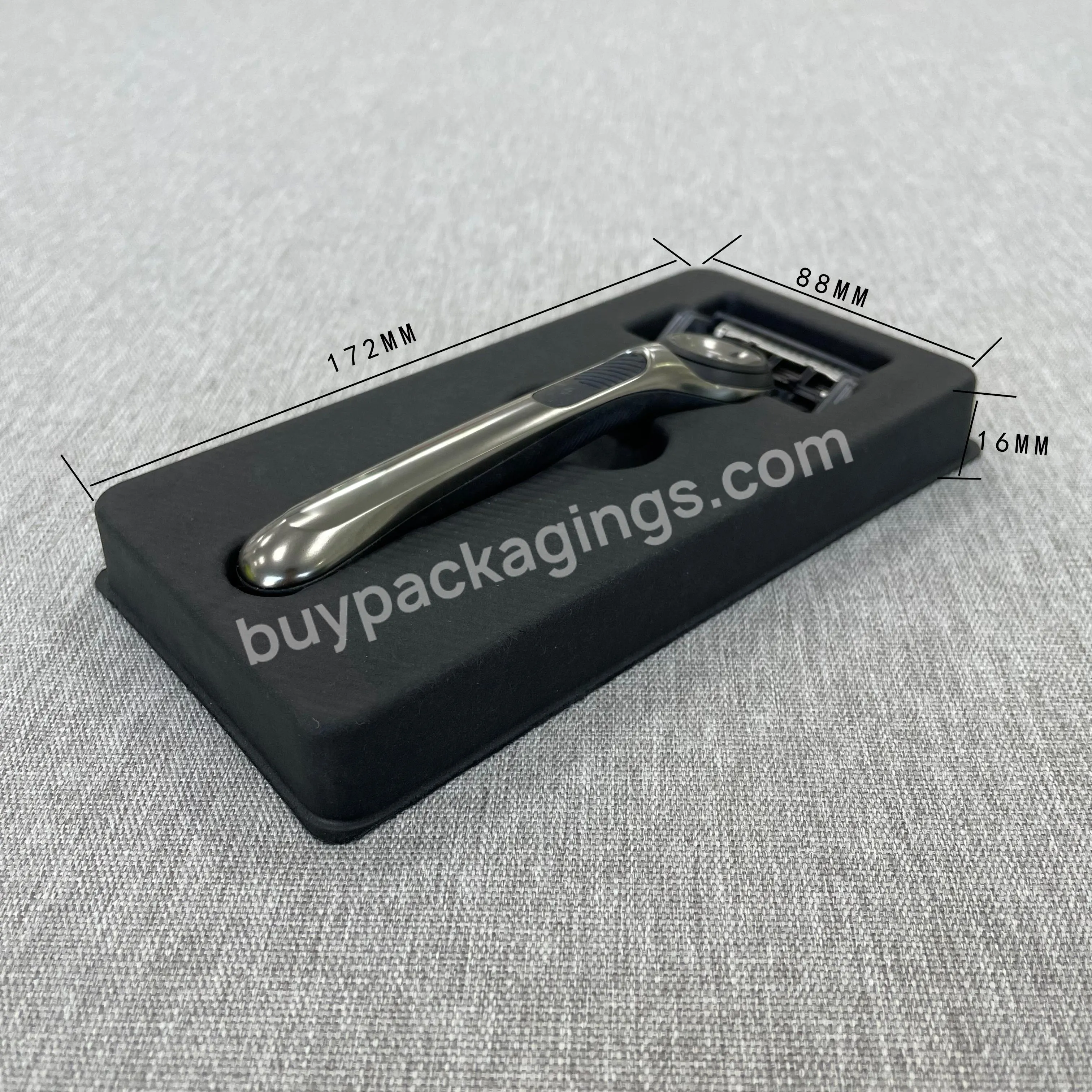 Good Quality Wholesale Mobile Phone Pack Black Molded Fiber Paper Pulp Industry Packing Box Tray