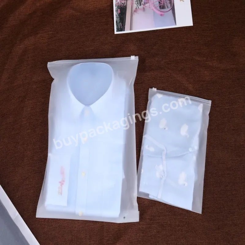 Good Reputation Printing Transparent Plastic Frosted Zipper Plastic Bags For Clothing