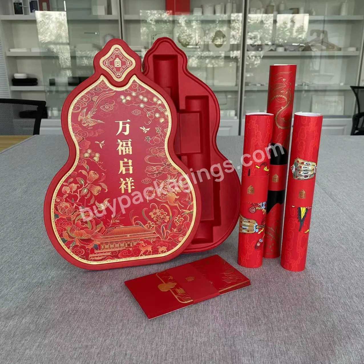 Good Selling Wet Press Foil Stamping Sugarcane Fancy Christmas Gifts Paper Molded Pulp Box Packaging