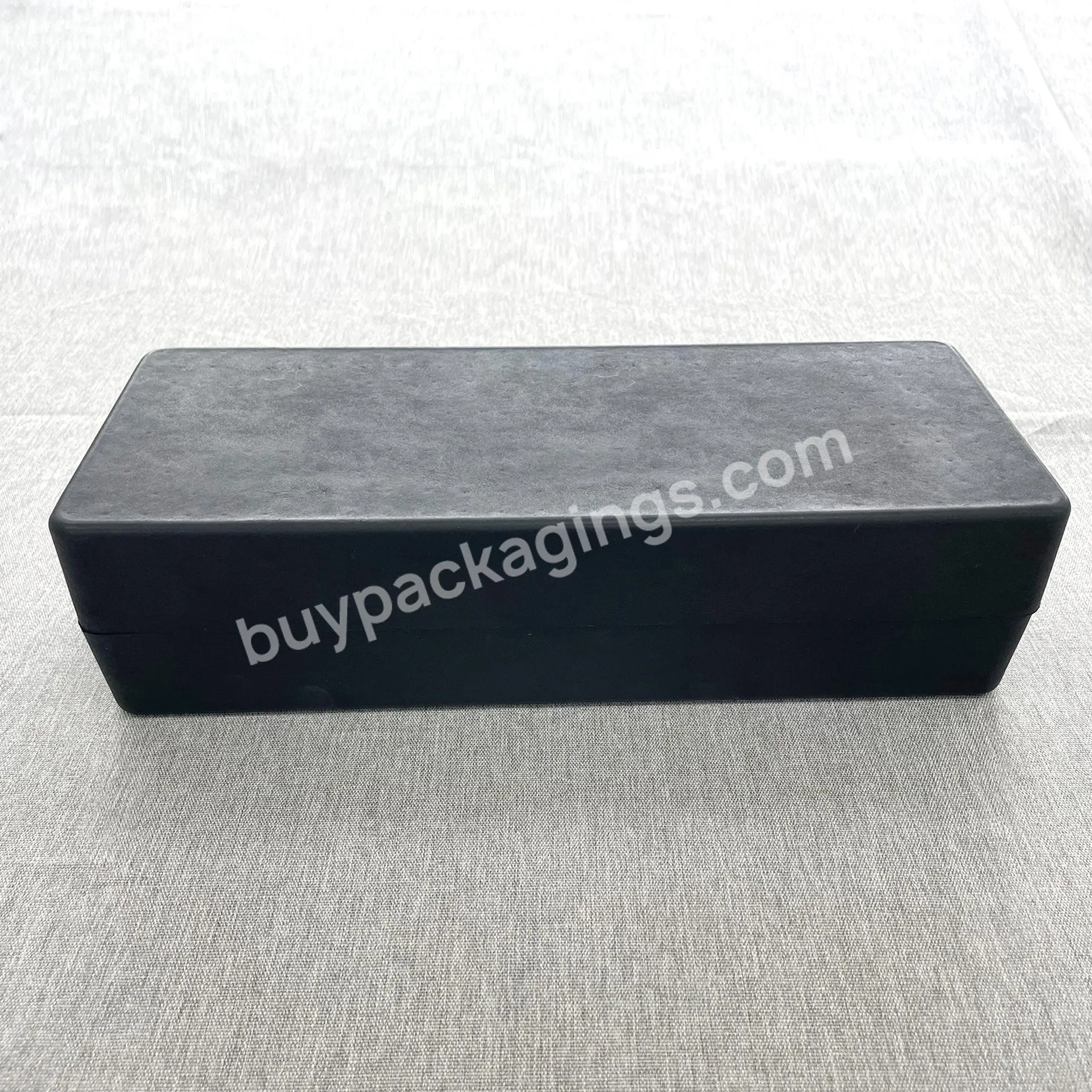 Good Selling Wet Press Foil Stamping Sugarcane Fancy Wine Bottle Paper Molded Pulp Box Packaging With Lid And Base