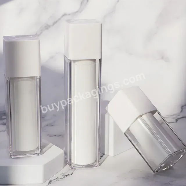 Good Serum Quality Cosmetic Plastic Airless Square 30ml Rotary Lotion Pump Bottle For Skincare Packaging