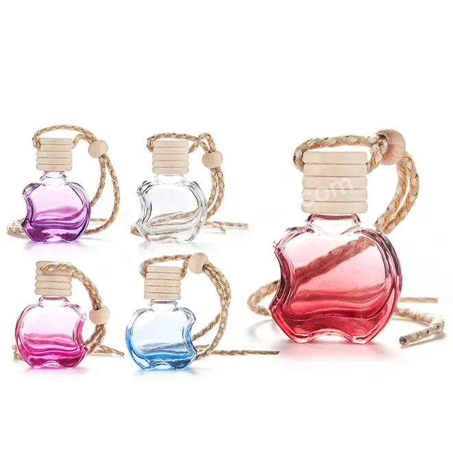 Gradient 5ml 6ml 8ml Car Hanging Perfume Bottle Diffuser Outlet Air Freshener Perfume Glass Bottle