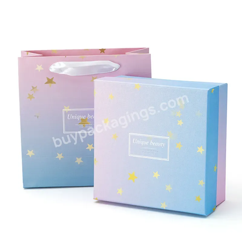 Gradient Colored Base & Lid Gift Box For Girls' Birthday Small Fresh Creative Packaging Box Lipstick Box In Stock