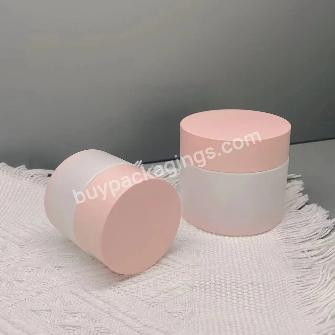 Gradient Pink Glass Jar Face Cream Jar With Gasket For Cosmetic Container 30/50g