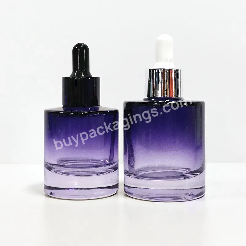 Gradient Purple Blue Orange Green Hair Essential Oil 30ml Glass Dropper Bottle Custom Painting 50ml Empty Skin Care Serum Bottle