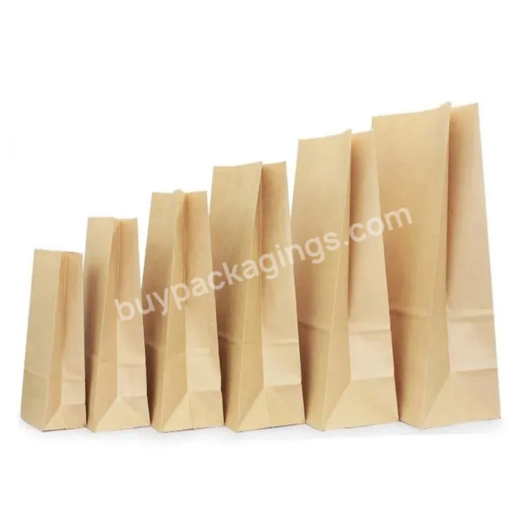 Greaseproof Brown Kraft Paper Bags Food Grade French Fries Paper Bags Fast Food Packakging For Restaurant