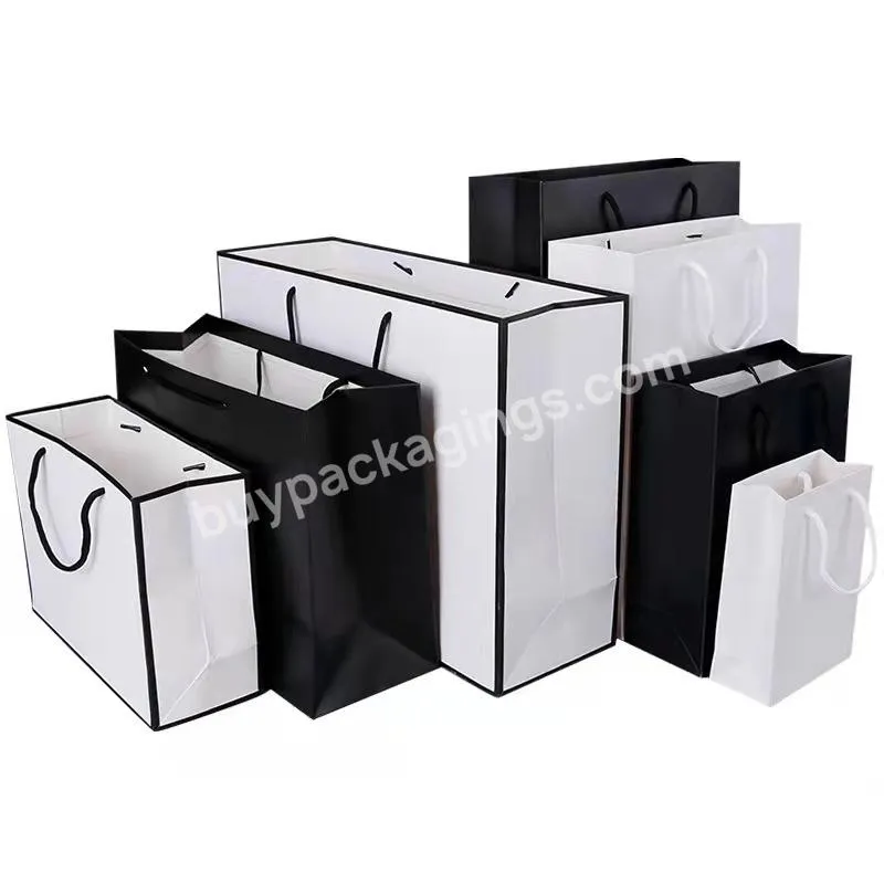 Greaseproof Paper Bags Clear Window Pouches Custom Logo Paper Bag For Cosmetic Black Paper Bag With Handle