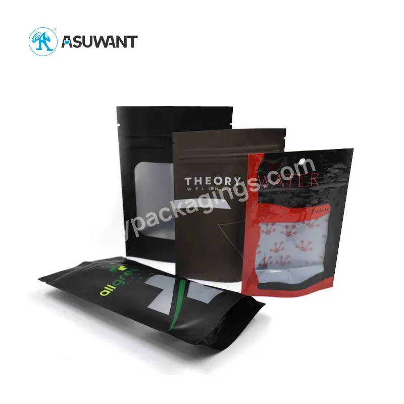 Great Quality 4x6 Black Mylar Bags With Clear Window Small Proof Mylar Zipper Bag For Food Packaging Stand Up Plastic Bag