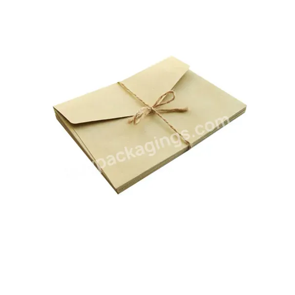 Great Quality Embossed Button And String Foldable Paper Envelope