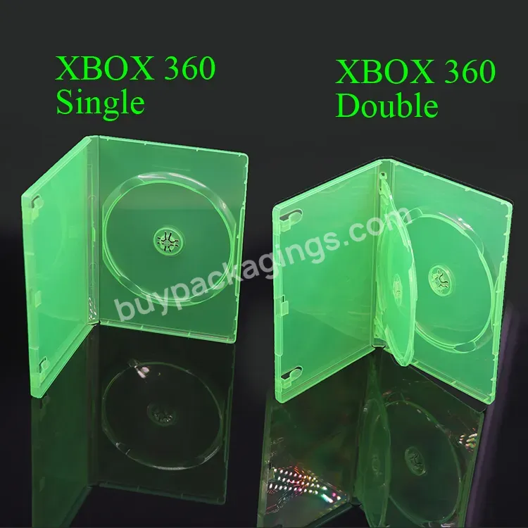 Green 14mm With Logo Plastic Game Case For Xbox 360 Single Fluorescent One 360 Single Box Gta 5 Gaming Video Game Display Box